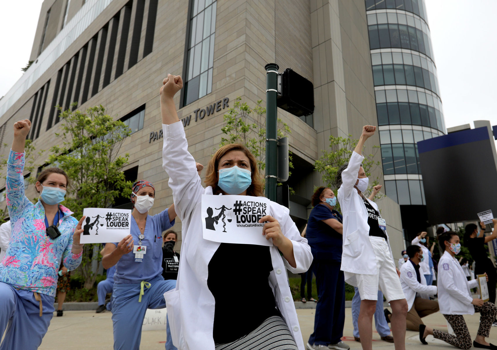 White coats protest for Black Lives Matter